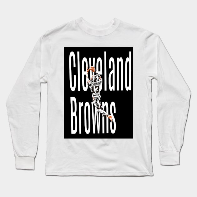 Cleveland browns Beckham Long Sleeve T-Shirt by Art engineer